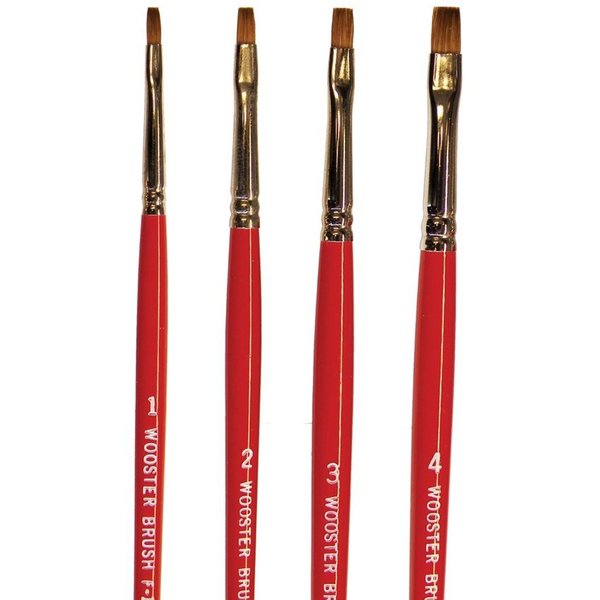 Wooster #1 Artist Paint Brush, Red Sable Bristle, 1 F1621